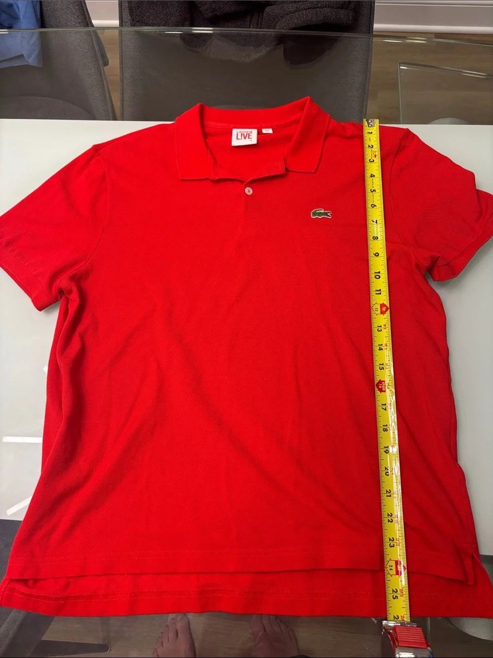Lacoste Red Men's Polo with Crocodile Logo